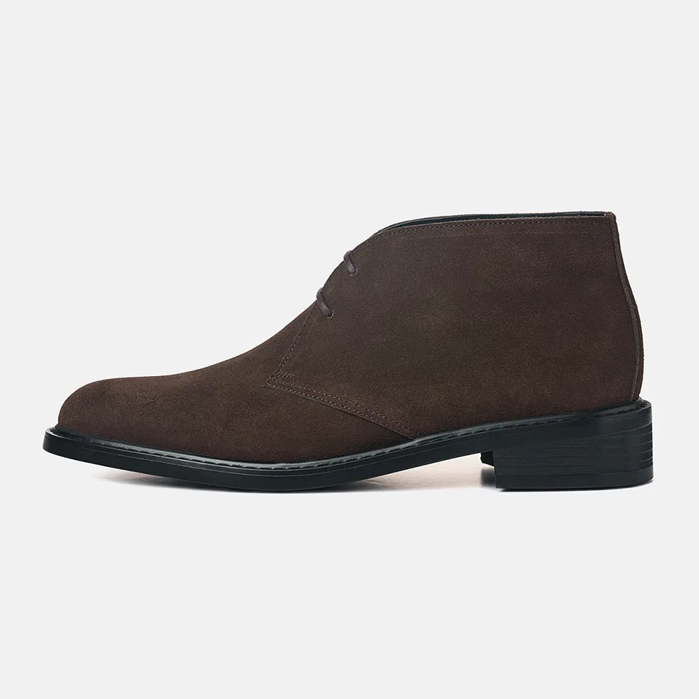 Мужские замшевые ботильоны Tobacco Ankle Chukka тёмно-коричневые на каблуке 4 см от Customade — фото 3