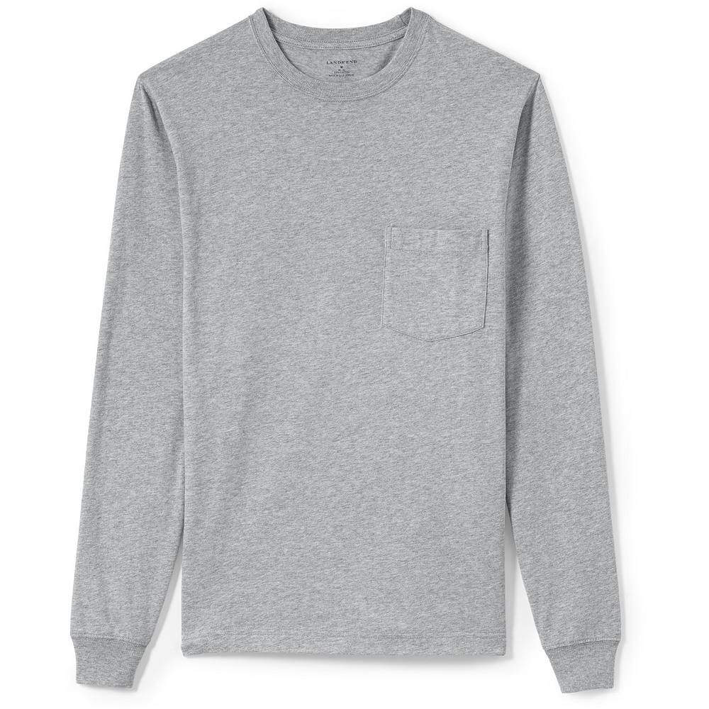 

Мужские Lands' End Super-T Henley, цвет Gray Heather