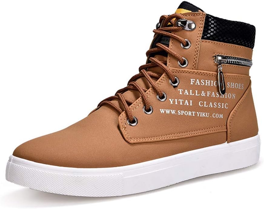 

Мужские высокие кеды tazimall, повседневные скейт-шуз, обувь на шнуровке для ходьбы, хаки