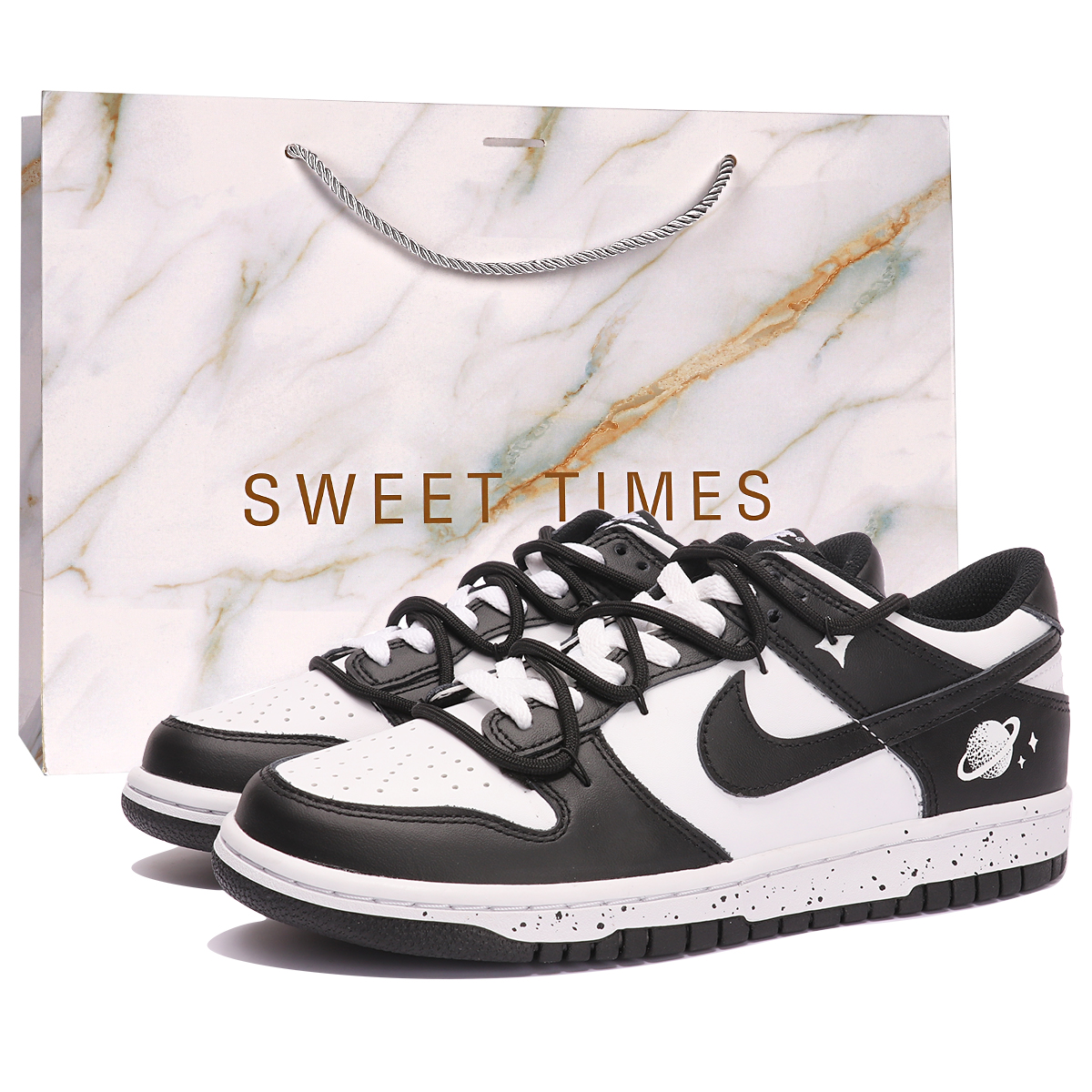 

Кроссовки Nike Dunk Skateboard Shoes Women's Low-Top Black White, черный/белый