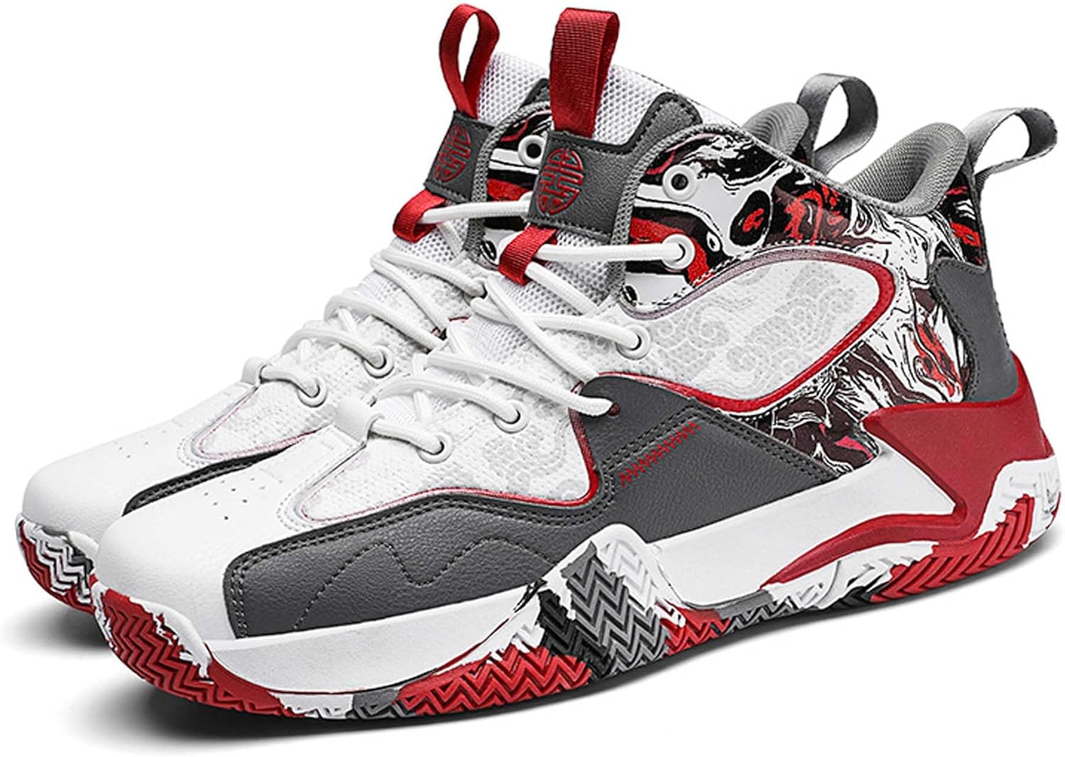 

Модели для пар, уличная мода, индивидуальный стиль, кроссовки унисекс, легкие, противоскользящие, баскетбольные обувь Mekuk, белый/красный/серый