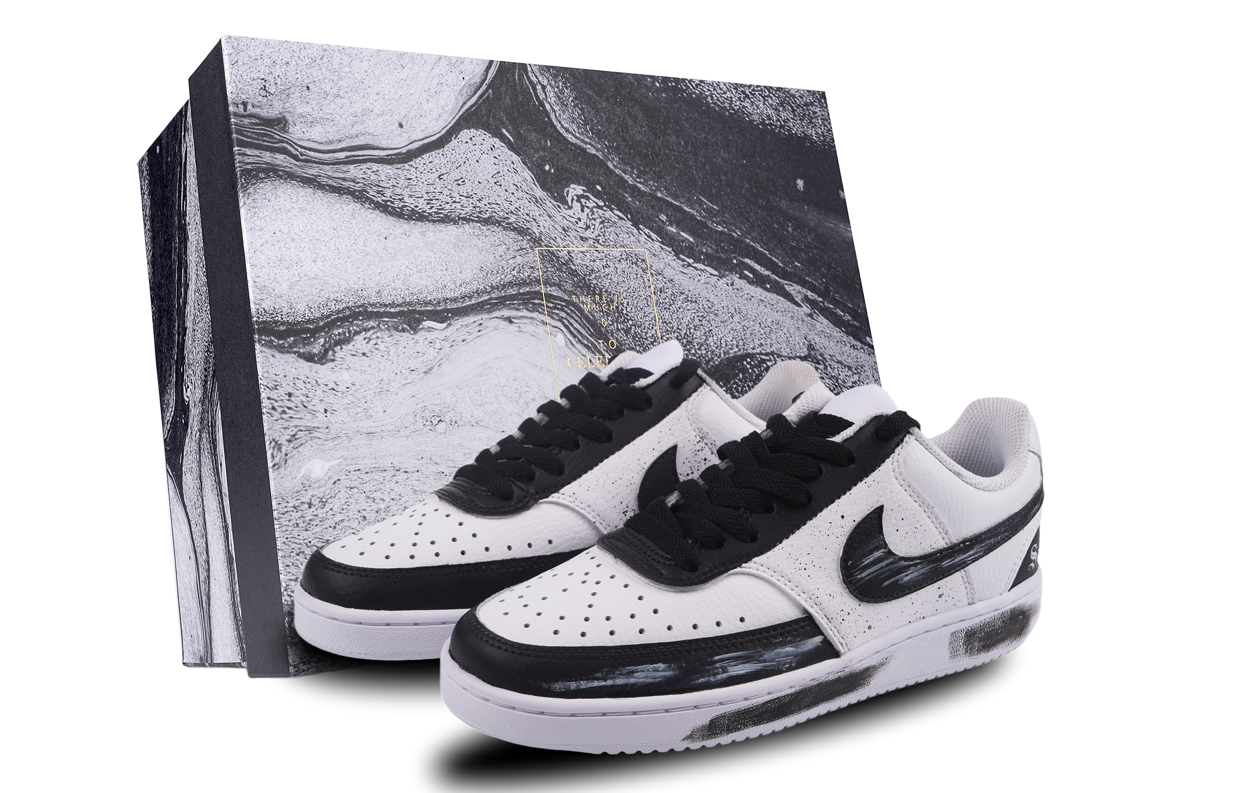 

Кроссовки Nike Court Vision Skateboarding Shoes Women's Low-top Black/white, черный/белый