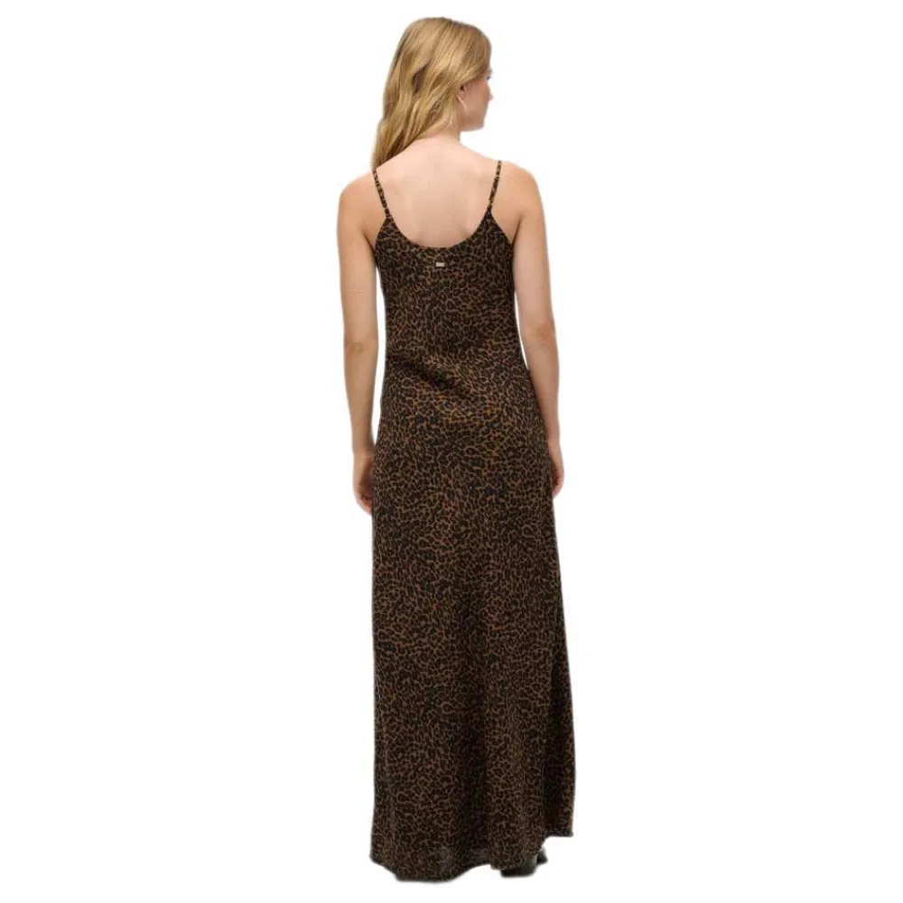 Платье Superdry Bias Cut Maxi Slip long, коричневый — фото 2