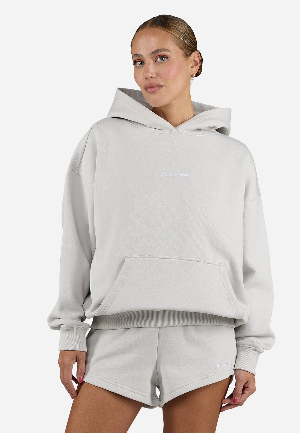

Толстовка с капюшоном CLARITA LOGO OVERSIZED HOODIE - Sweatshirt Pegador, светло-серый