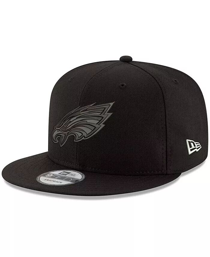 

Мужская черная регулируемая кепка Philadelphia Eagles Black On Black 9Fifty New Era