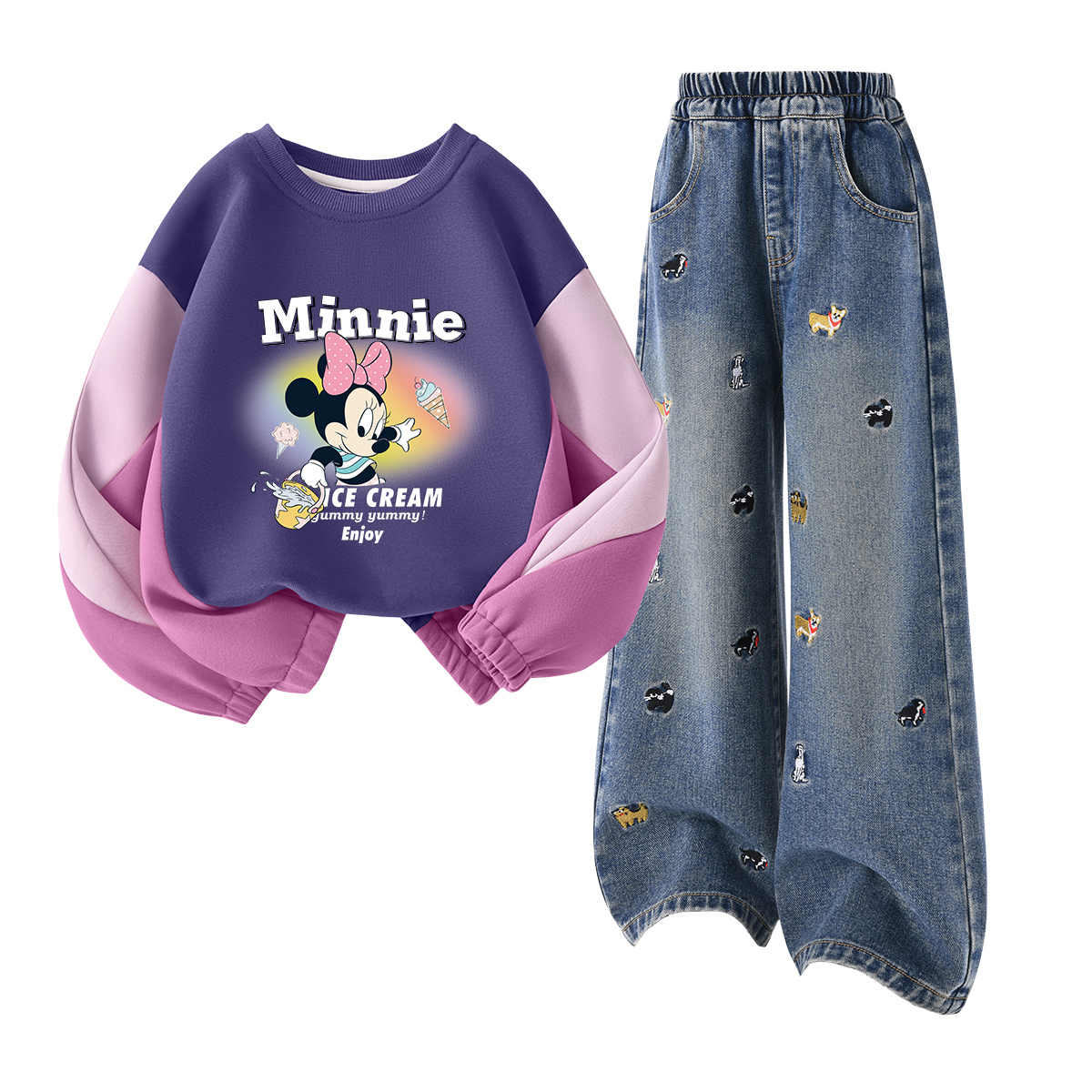 Детская повседневная спортивная одежда Disney, Dile Play K Hibiscus Pink+Solid Color Denim Blue — фото 2