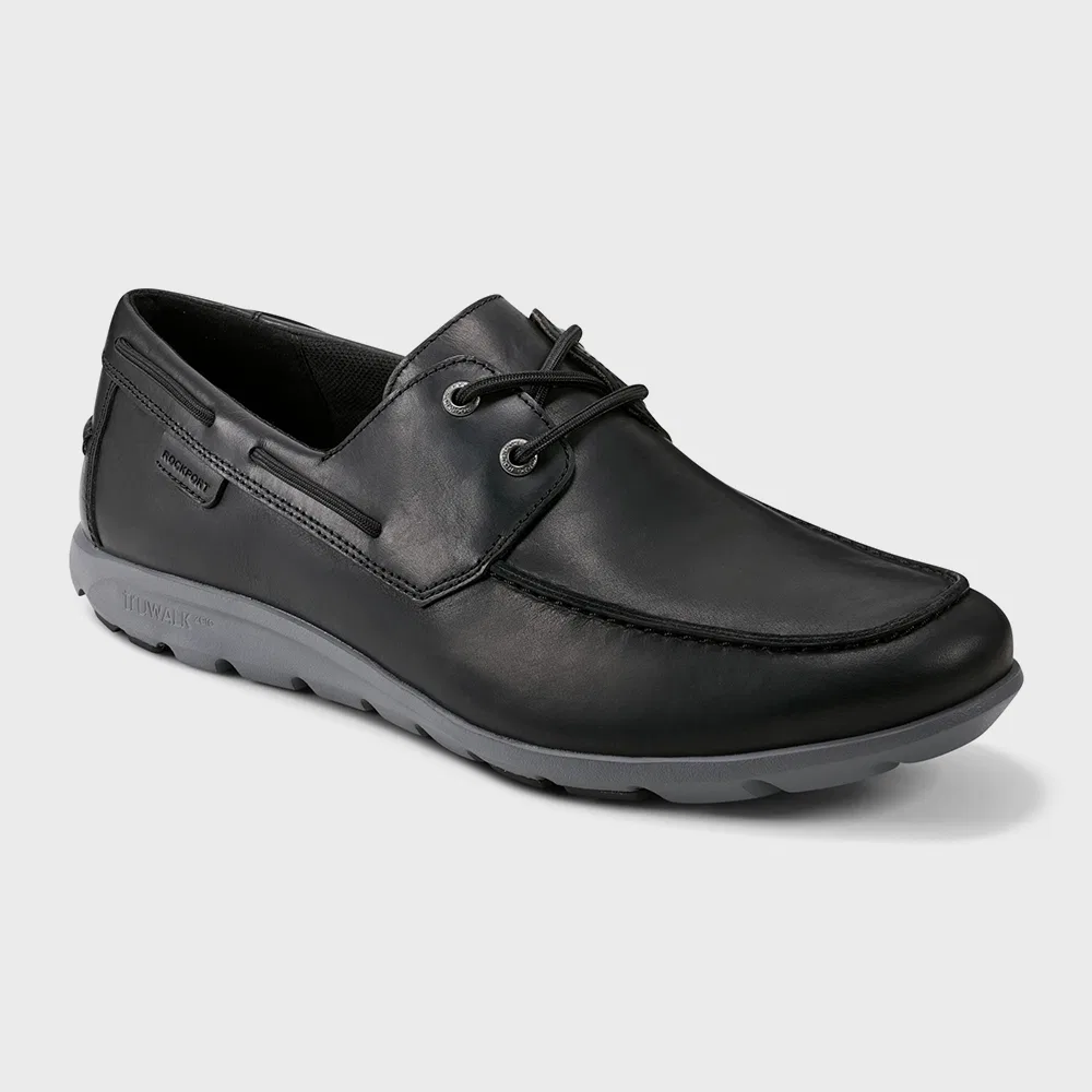 Мужские чёрные топсайдеры Rockport Truwalkzero 2 Boat Shoe