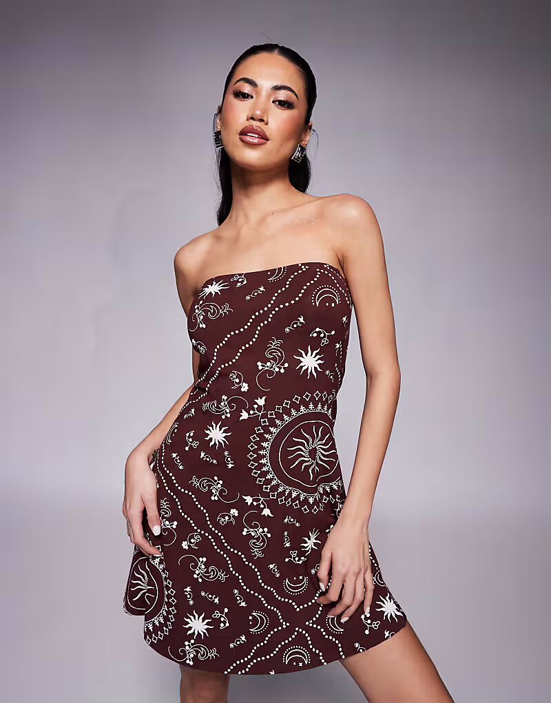 

Платье-бандо мини ASOS DESIGN с принтом банданы