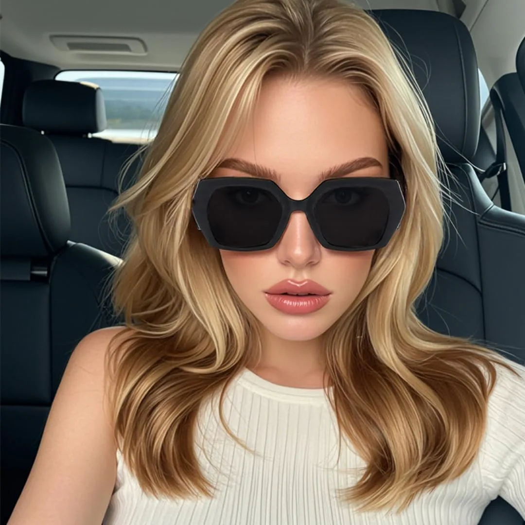 

Винтажные солнцезащитные очки Polygon для женщин, модные шестиугольные линзы с прозрачным покрытием Ocean, защита от УФ-излучения UV400 для мужчин HHZZYVY, Grey