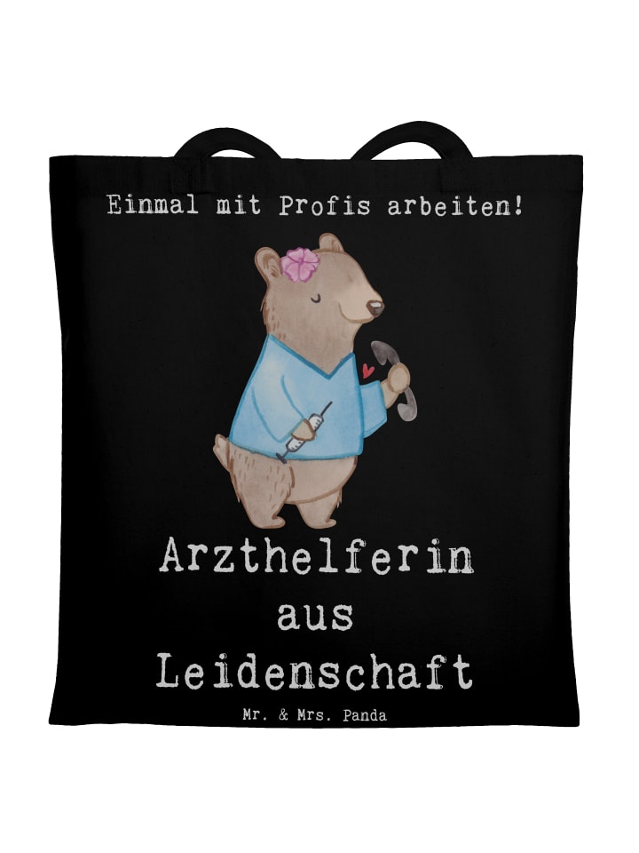 

Сумка-шоппер Страсть к медицинскому ассистенту с надписью на черном Mr. & Mrs. Panda