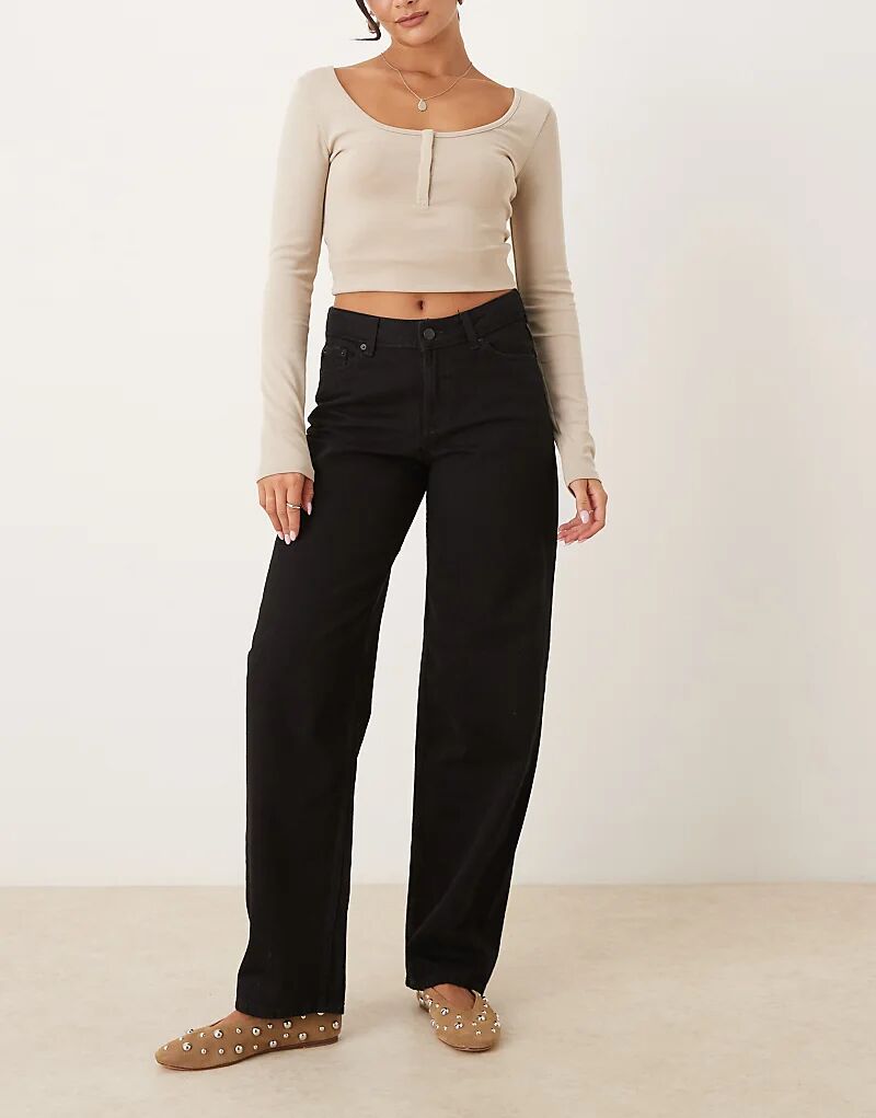 

Джинсы-бочонки JJXX Fuji черного цвета