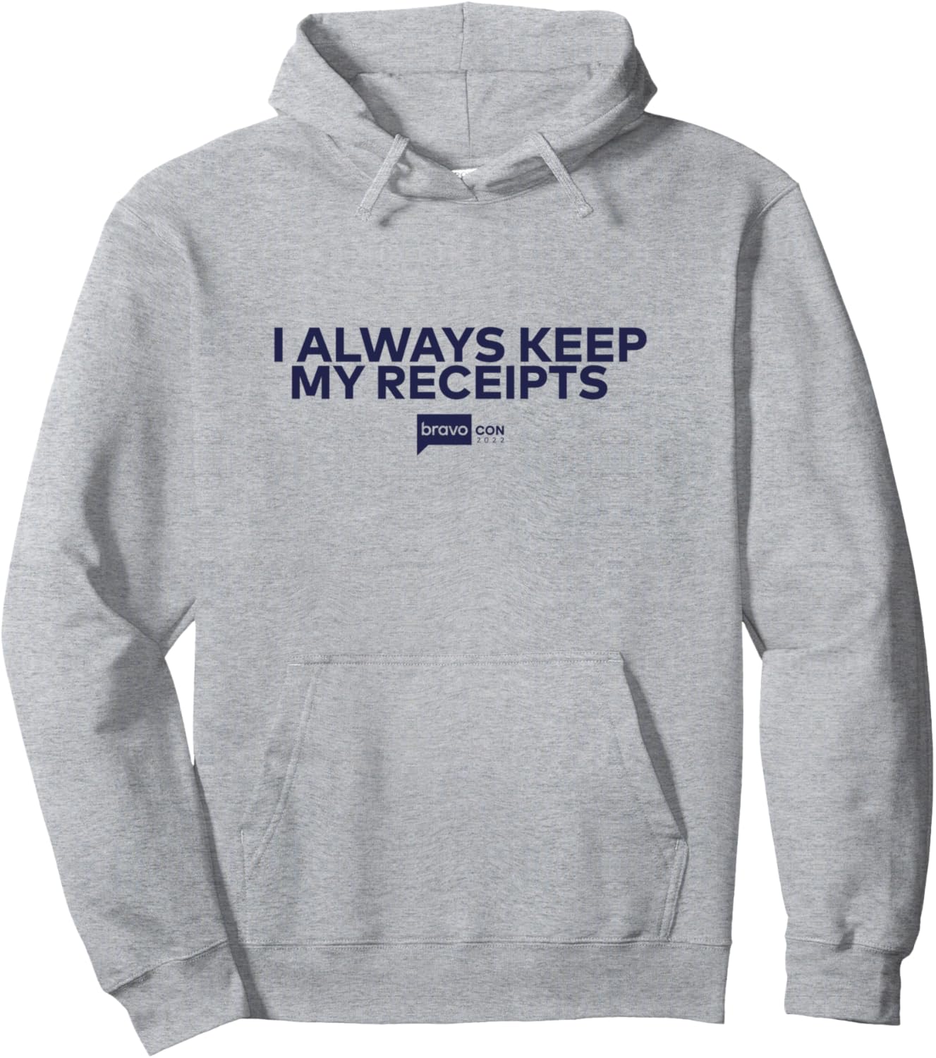 

Худи Bravo I Always Keep My Receipts Bravo Tv, серый