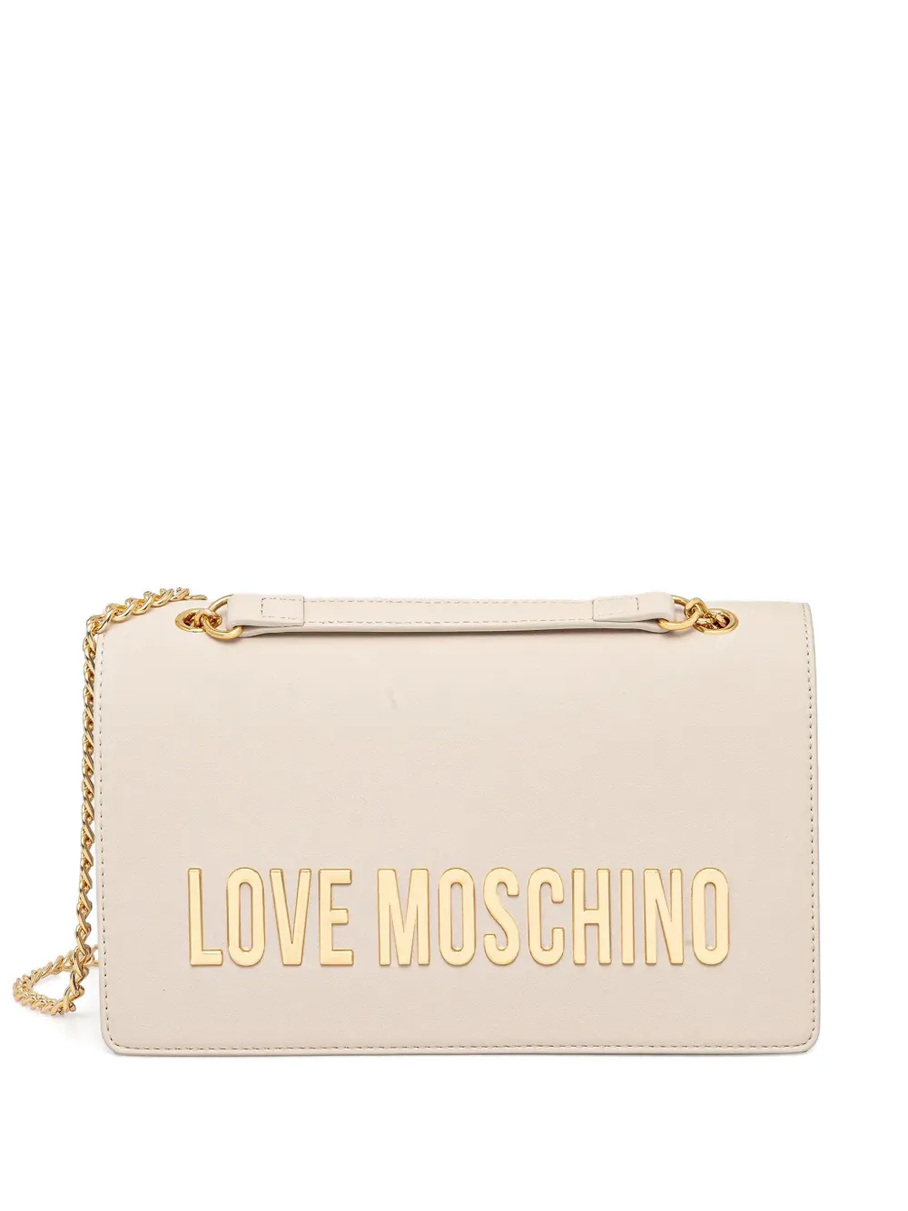 

Сумка на плечо с цепочкой и логотипом Love Moschino, бежевый
