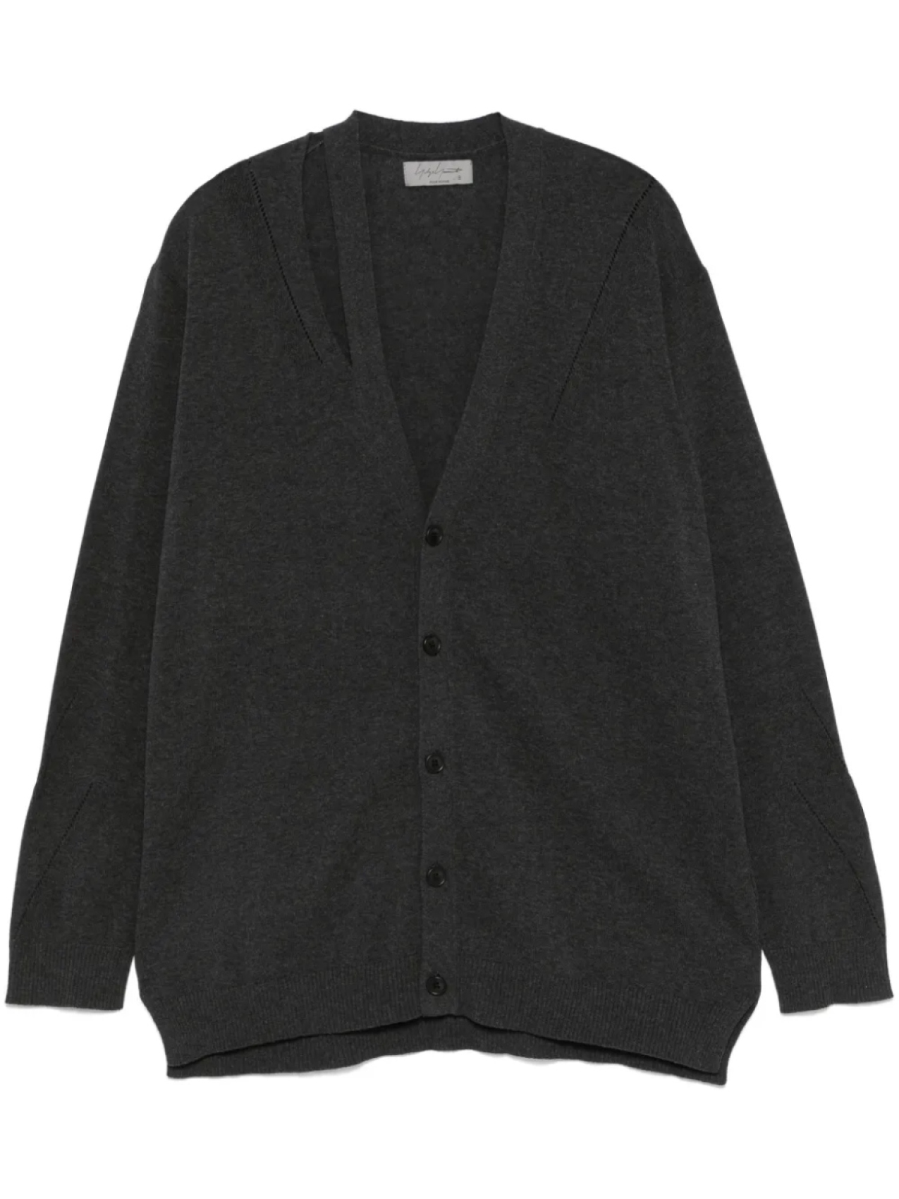 

Yohji Yamamoto кардиган с V-образным вырезом, серый