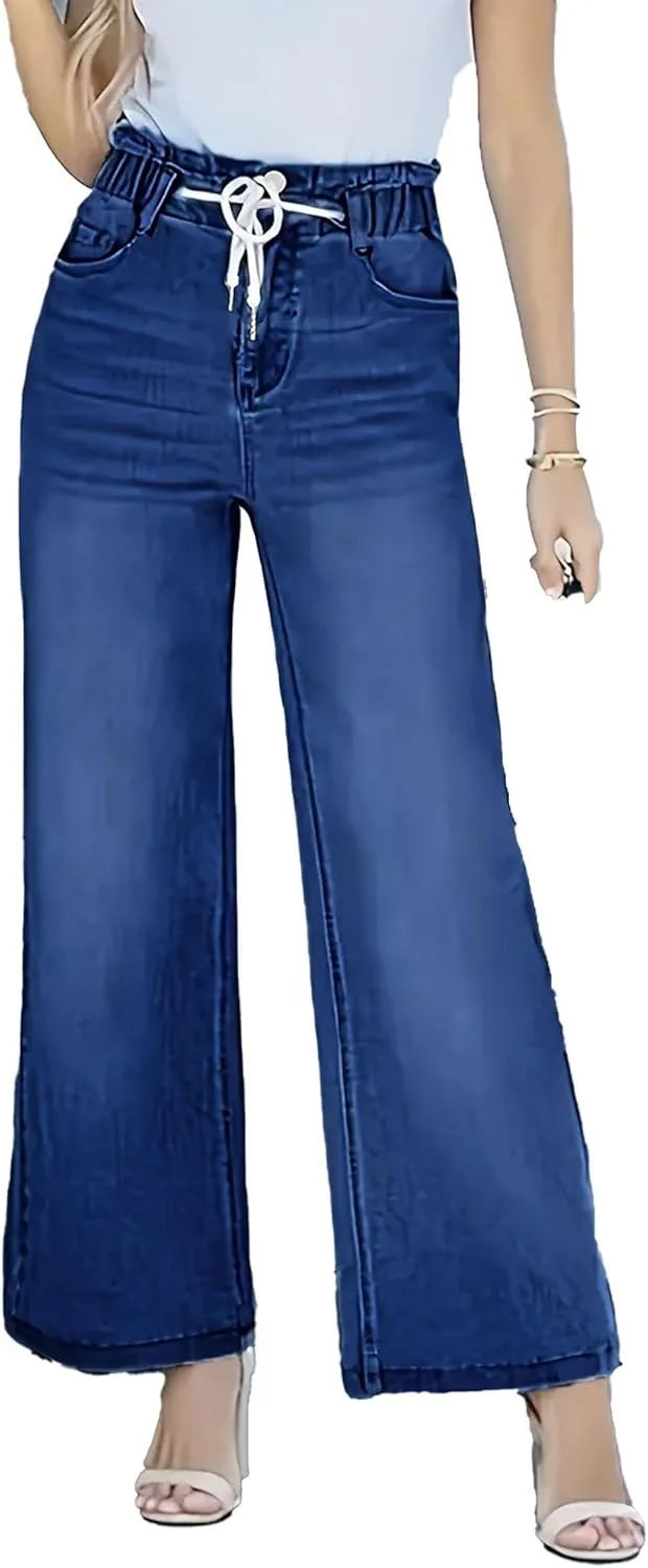 

Модные расклешенные джинсы для женщин 2025 с эластичным поясом