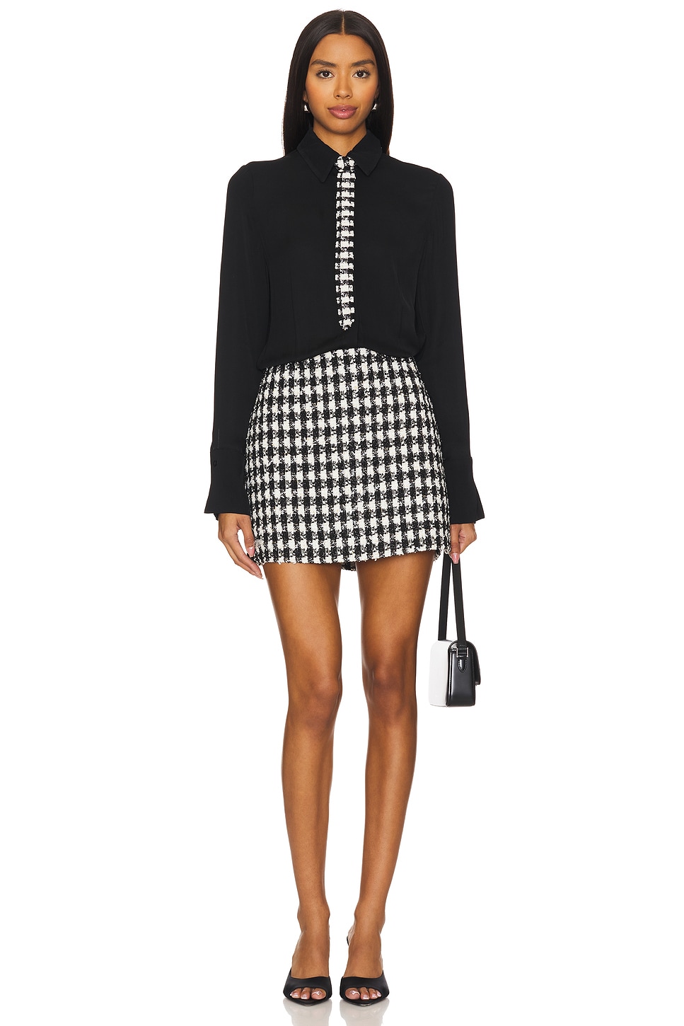 

Платье-Рубашка mattie mini Alice + Olivia, черный