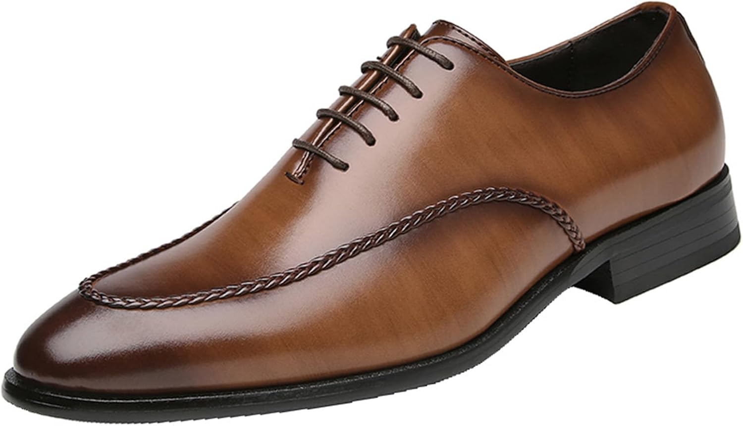 

Классические оксфорды KYOESCAI для мужчин с шнуровкой, формальные свадебные туфли для делового костюма и смокинга, коричневый