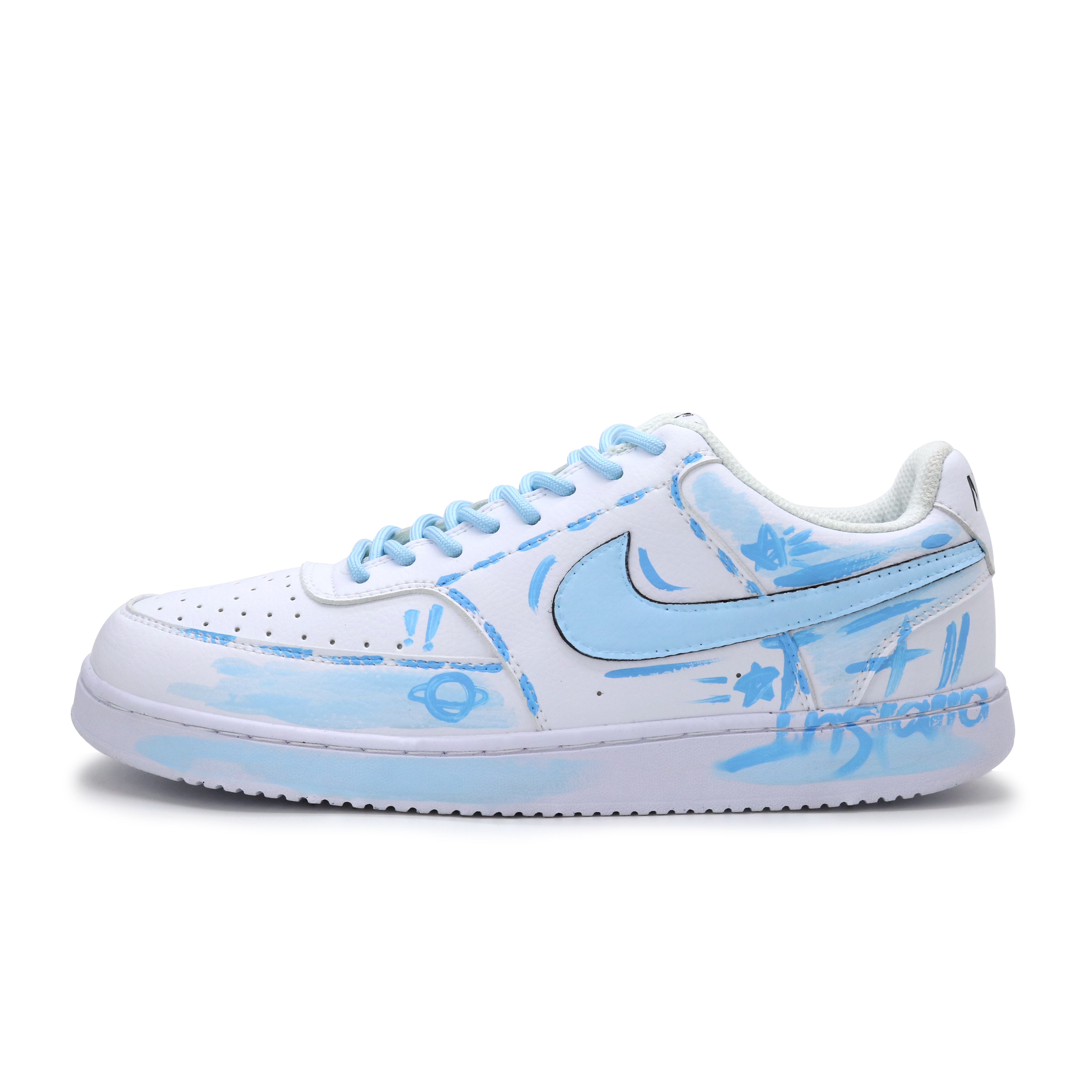 

Nike Кроссовки Court Vision 1 Fresh Look Planet с низким верхом для скейтборда, устойчивые к истиранию, с поддержкой баланса, мужские, небесно-голубые