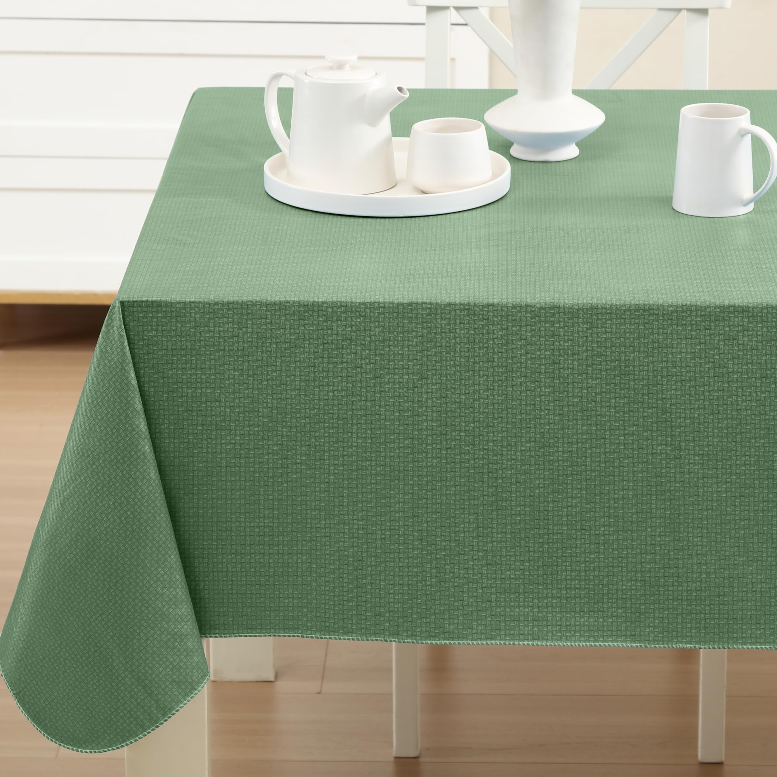 

Прямоугольная скатерть Newbridge Sage Green Basketweave 60 x 120 дюймов, зеленый