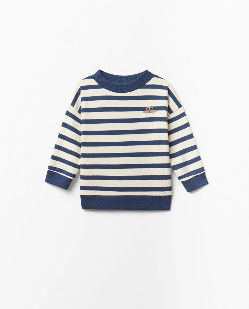 

Толстовка в полоску Sfera, темно-синий