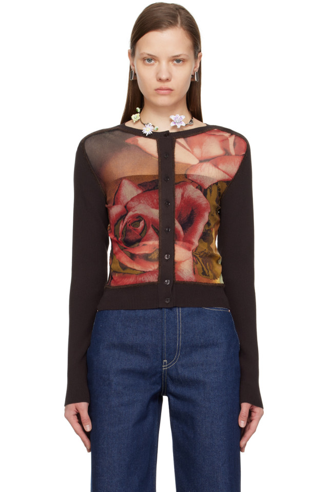 

Кардиган с розами Jean Paul Gaultier, мультиколор