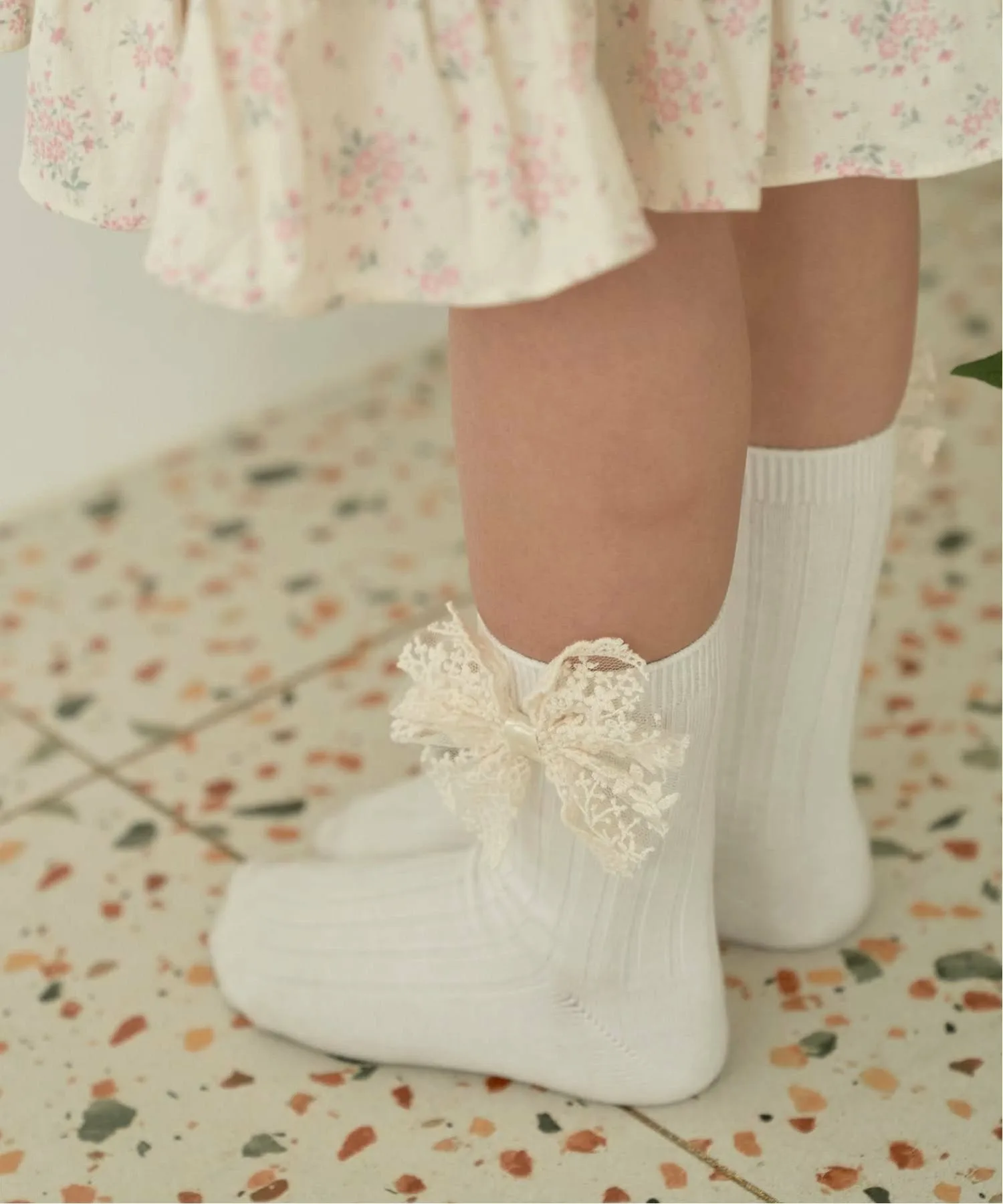 Длинные носки Letoca с лентами (2 цвета) Rora, Off white — фото 2