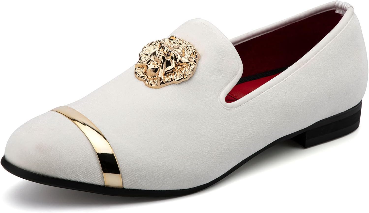 

Мужские бархатные лоферы Meijiana - стильная повседневная обувь с низким каблуком для мужчин, резиновая подошва и металлическая пряжка - идеально для делового и официального стиля, модная мужская обувь, белый