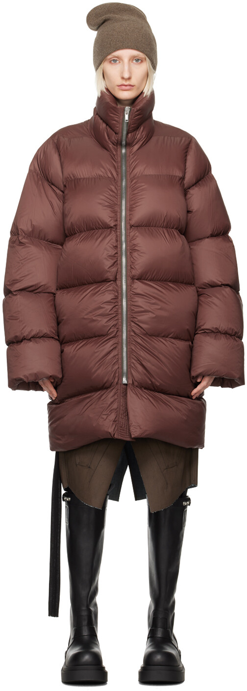 

Коричневый пуховик Turtle Rick Owens, Throat