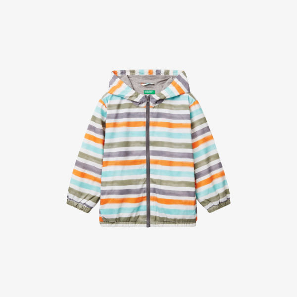 

Куртка с капюшоном Benetton 1-6 лет в полоску, мультиколор