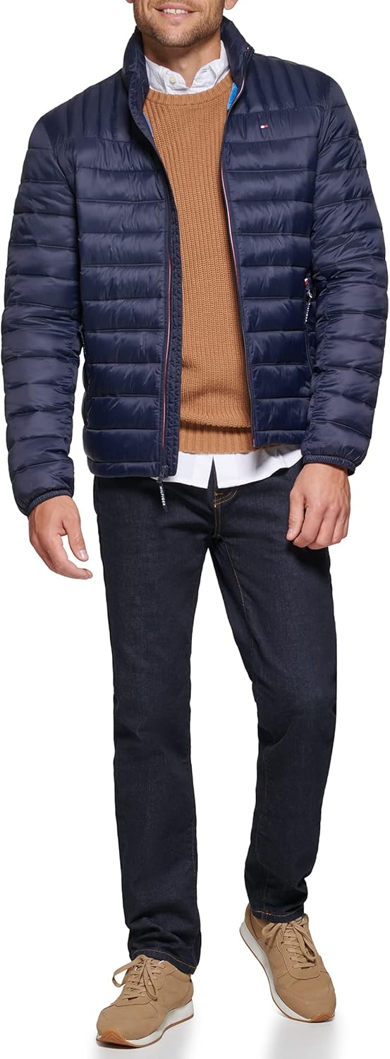 Мужская стеганая куртка Tommy Hilfiger с вышитым логотипом, Midnight — фото 2