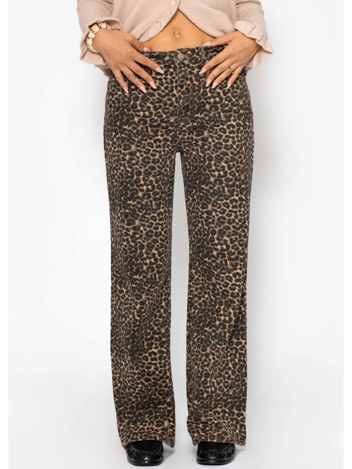 

SASSYCLASSY Широкие джинсы с высокой талией коричневого цвета