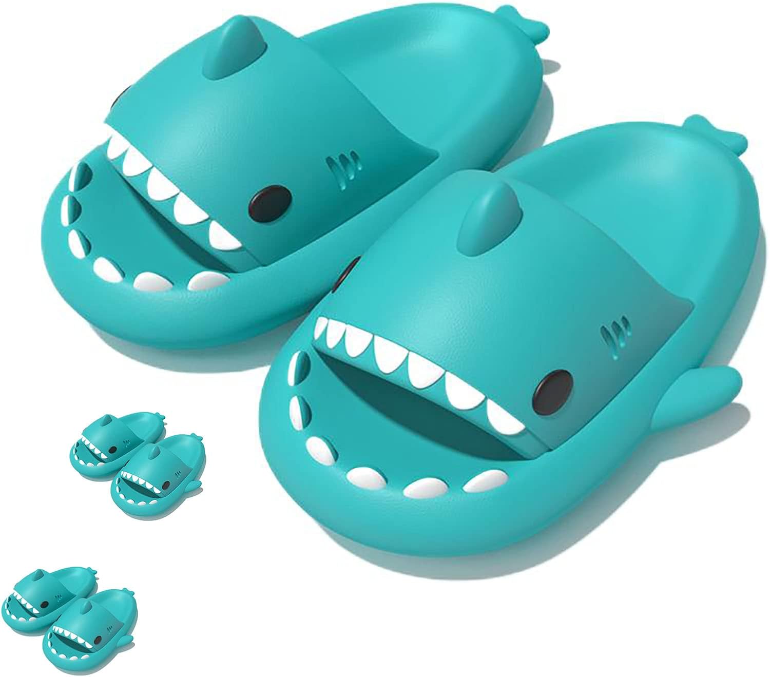 

Шлепанцы с акулами для женщин и мужчин, оригинальные шлепанцы Shark Slides, пляжные и для ванной, шлепанцы с акулой Generic, зеленый