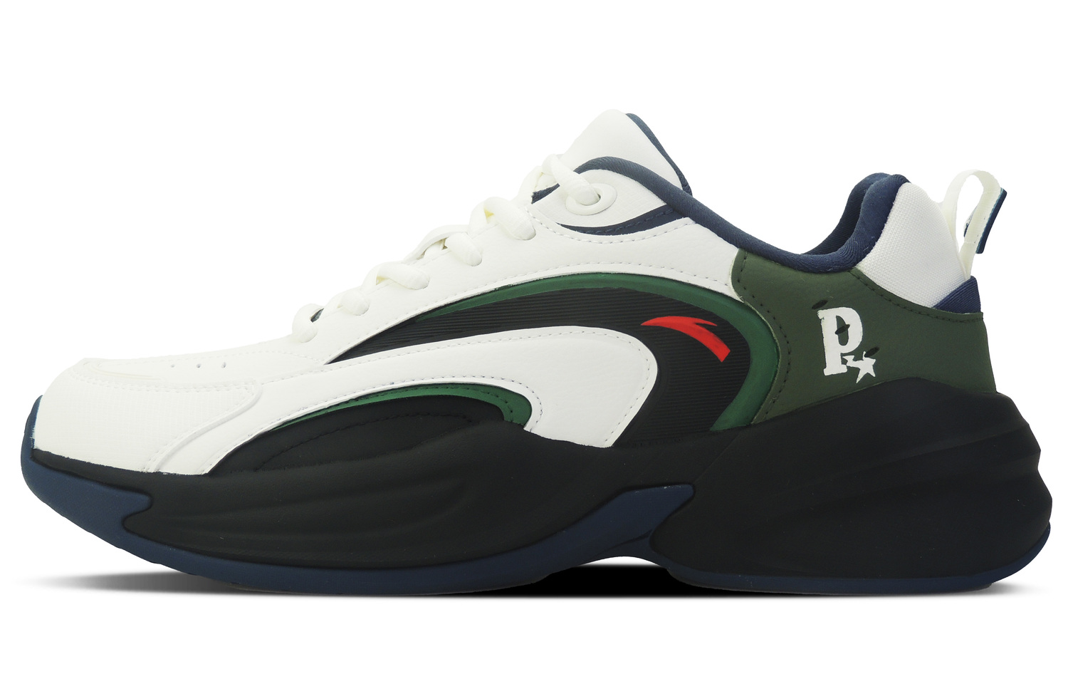 

Антискользящие износостойкие низкие массивные кроссовки Anta Life Collection мужские черно-зеленые