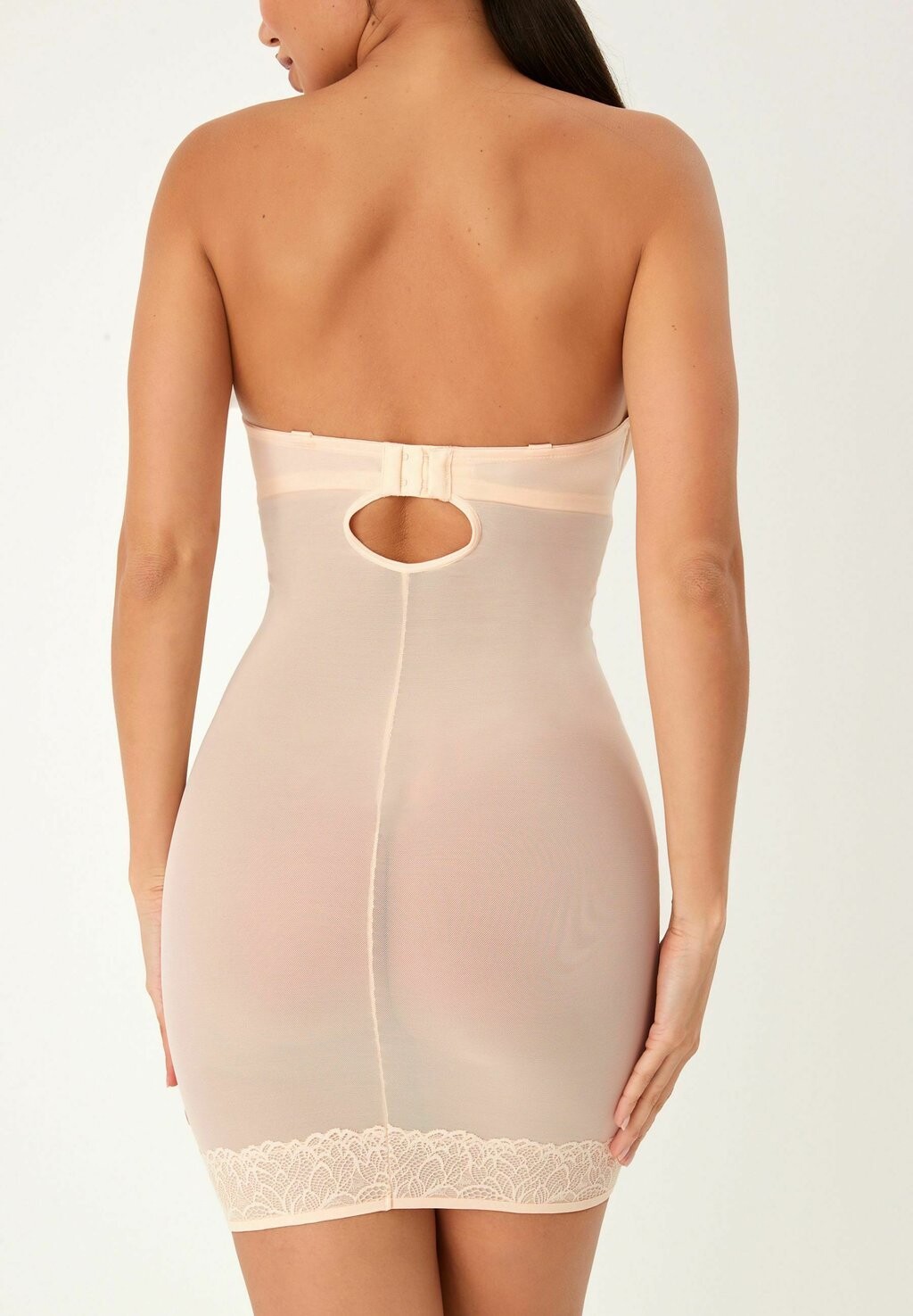 Корректирующее белье DD+ FIRM TUMMY CONTROL LIGHTLY PADDED LACE SLIP Next, бежевый — фото 3