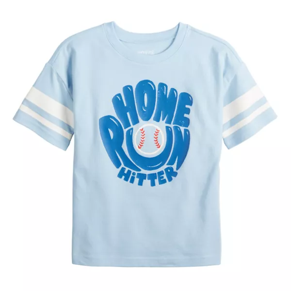 

Мальчиковая футболка с коротким рукавом и принтом в стиле варьете Jumping Beans, цвет blue home run