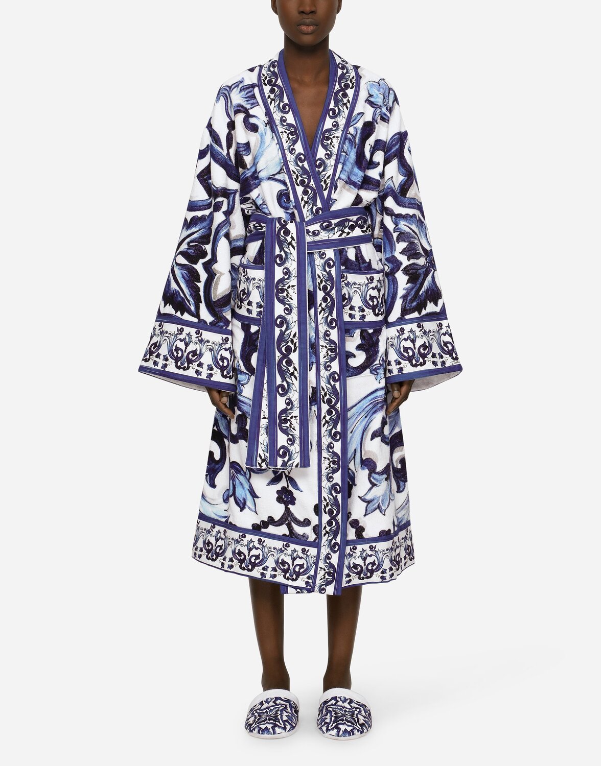 Махровый хлопковый халат Dolce & Gabbana, мультиколор — фото 3