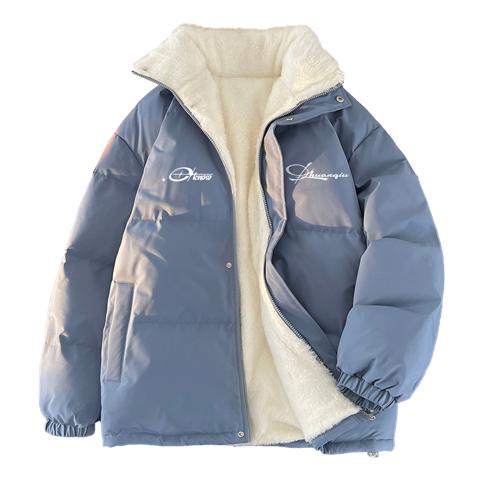 

Пуховик Unisex Stand Collar Moderate Padded HUANQIU, moonсветло-синий