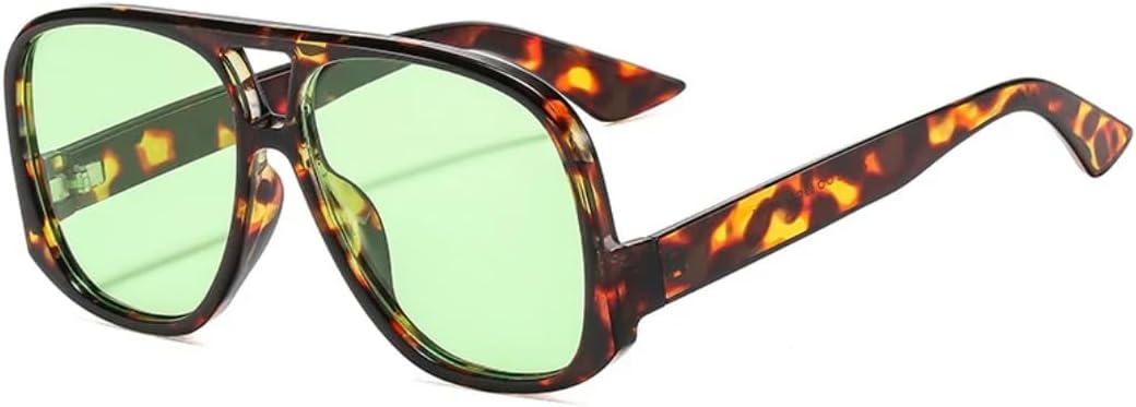 

Солнцезащитные очки с защитой UV400 | Двойные перемычки, конфетный леопардовый принт | для женщин и мужчин, для занятий спортом на открытом воздухе и вождения DSVIGF, Leopard Green