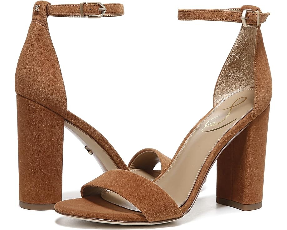 

Туфли Sam Edelman Yaro Ankle Strap Sandal Heel, цвет Frontier Brown