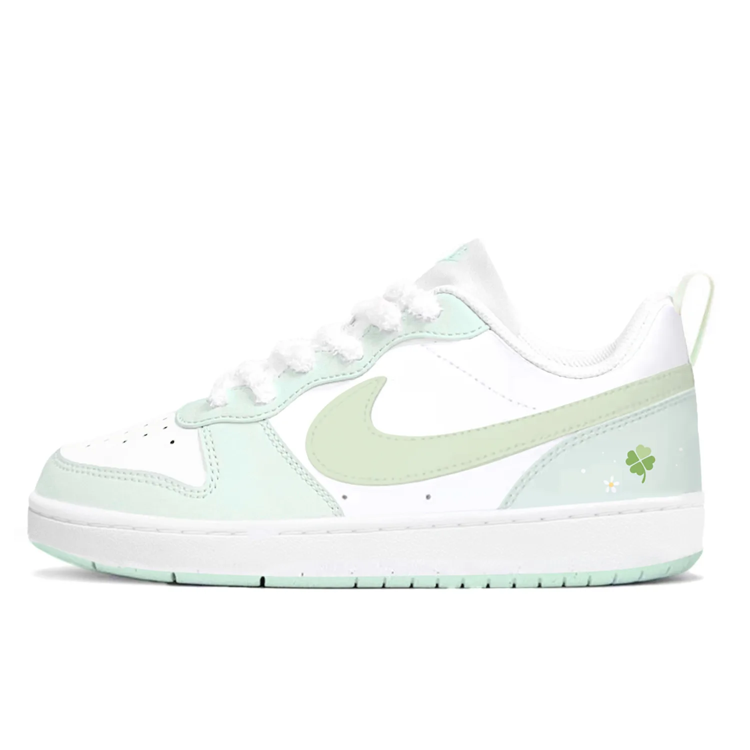 Nike Кроссовки для скейтбординга Court Borough Little Lucky с амортизацией и устойчивостью к истиранию, низкие, цвет Mint Green, для подростков