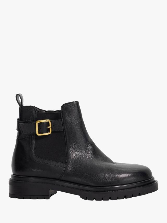 Кожаные ботинки на щиколотку с пряжкой Dune London, Black