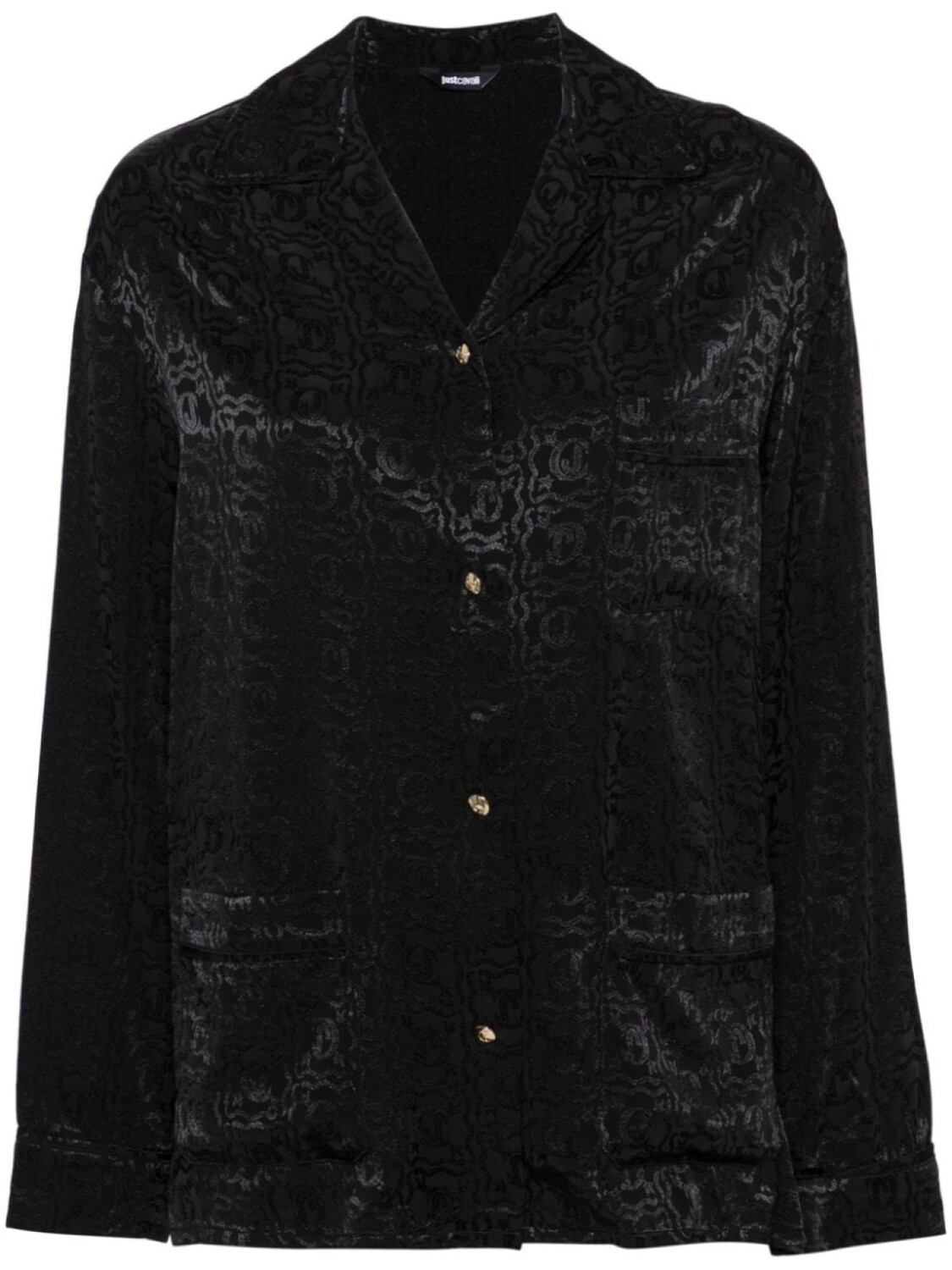 

Рубашка с жаккардовым логотипом Just Cavalli, черный