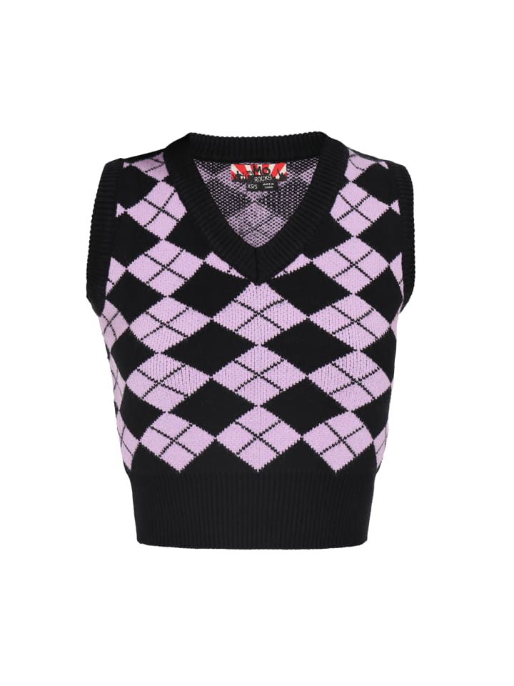 

MyMo ROCKS Женский жилет черно-сиреневого цвета