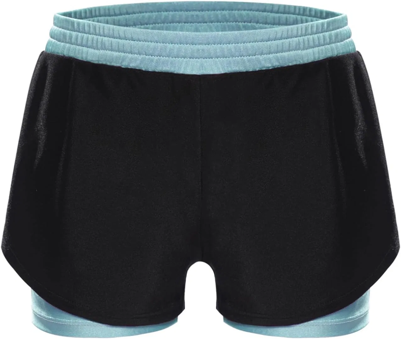Детские спортивные шорты 2 в 1 с компрессионными шортами JEATHA, Light Blue