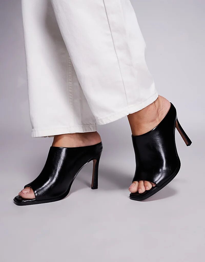 Мюли Nessa на высоком каблуке ASOS DESIGN черного цвета