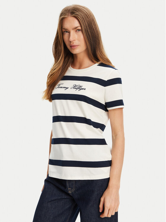 

Футболка regular fit Script WW0WW45746 Tommy Hilfiger, экрю