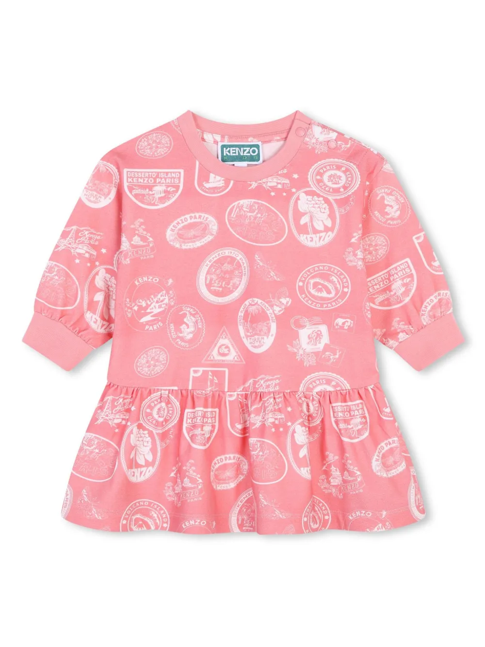 

Платье с логотипом Kenzo Kids, розовый