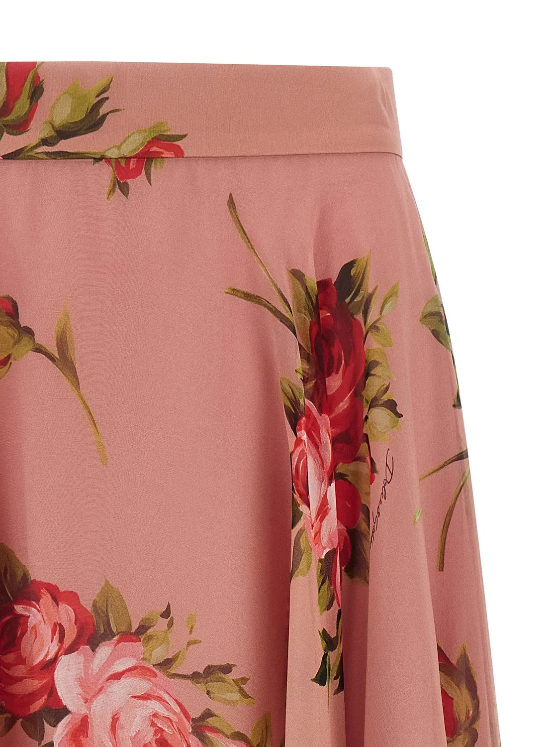 Юбка с цветочным принтом "Букет роз" DOLCE & GABBANA, розовый — фото 3