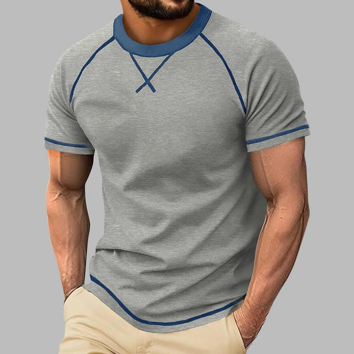 Мужская футболка Casual с коротким рукавом Slim Fitted для лета — фото 2
