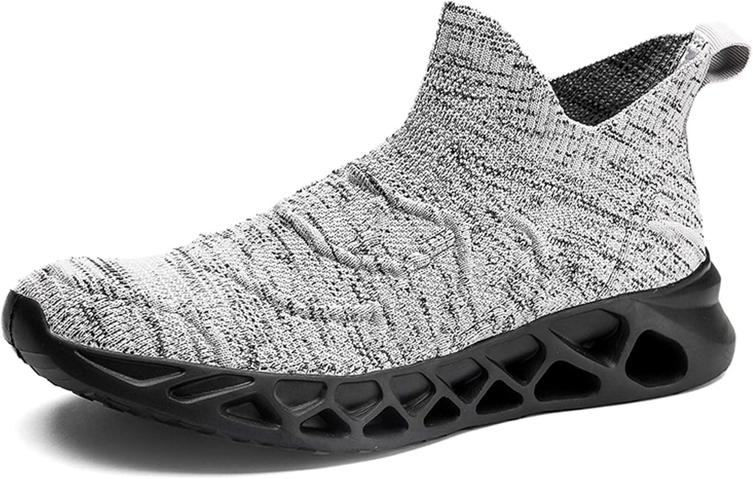 

Мужские вязаные повседневные кроссовки с мягкой подошвой, амортизацией, спортивные беговые кроссовки, повседневные беговые кроссовки для улицы, противоскользящие легкие прогулочные кроссовки Gerrit, серый